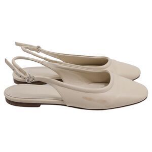 Aeyde Dani Slingback Ballet Flats in White Nappa Leather